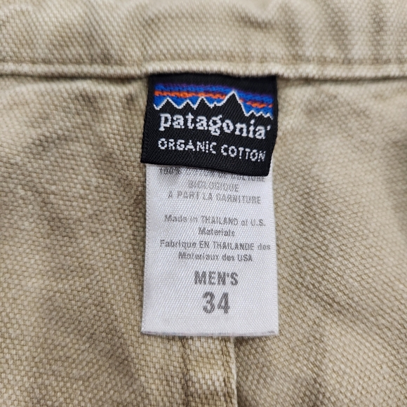 Patagonia Pants Mens 34x31 Beige Canvas Heavy Outdoor Hiking Twill Chino Khakis - Picture 6 of 11
